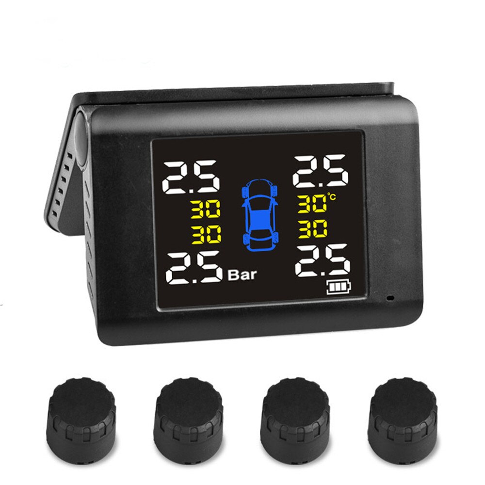 Folding Wireless Tire Pressure Monitoring Alarm System TPMS for Hyundai For KIA Universal Digital Solar-Powered Car TPMS