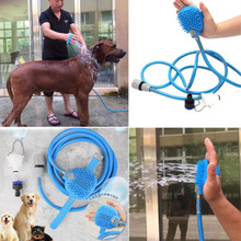 Kæledyr hund bad sprøjter badekar renere bruser værktøj kæledyr hunde kombination sprøjte skrubber rengøringsbørste