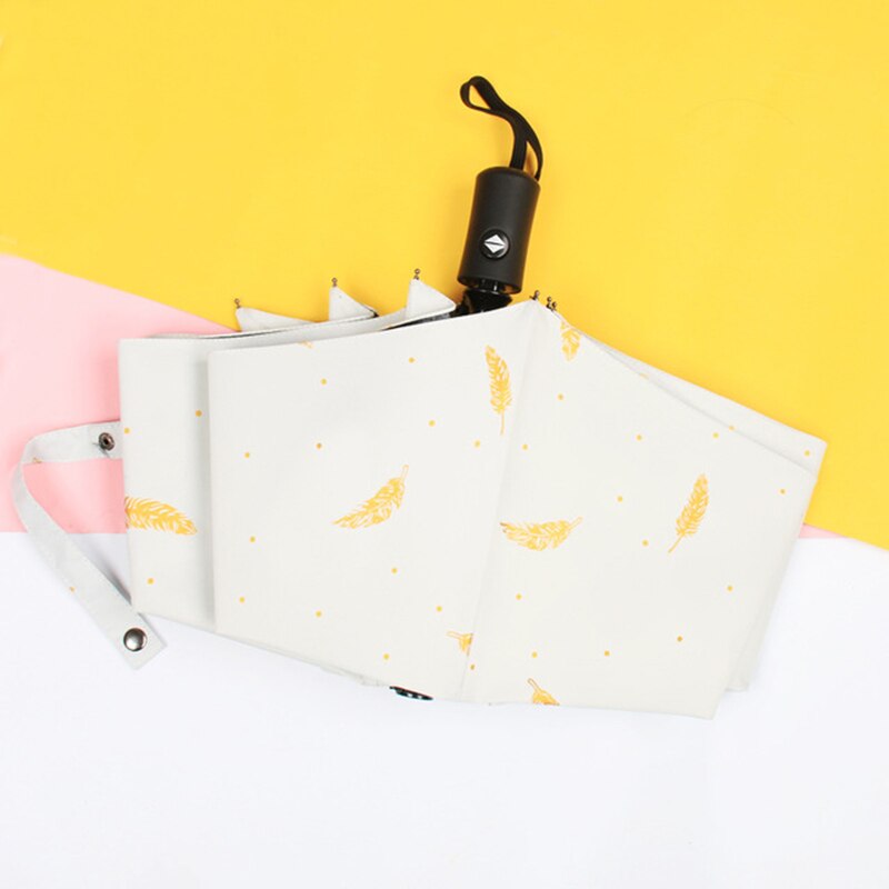 lubić deszcz kobieta składany parasol dla deszczu słońce dla dzieci mini parasole deszcz kobiet kreatywny z nadrukiem z piór anty UV parasol UBY04