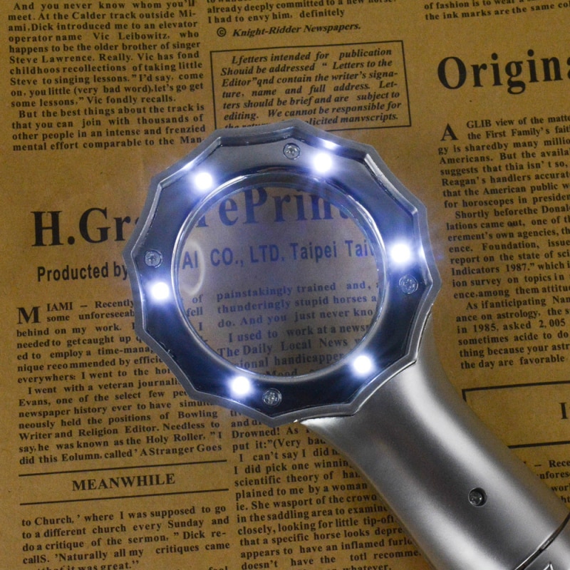Magnifying Glass with Led Lights High Magnification Jewelry Magnifier Handheld 7 Times LED Light Optical Old Reading