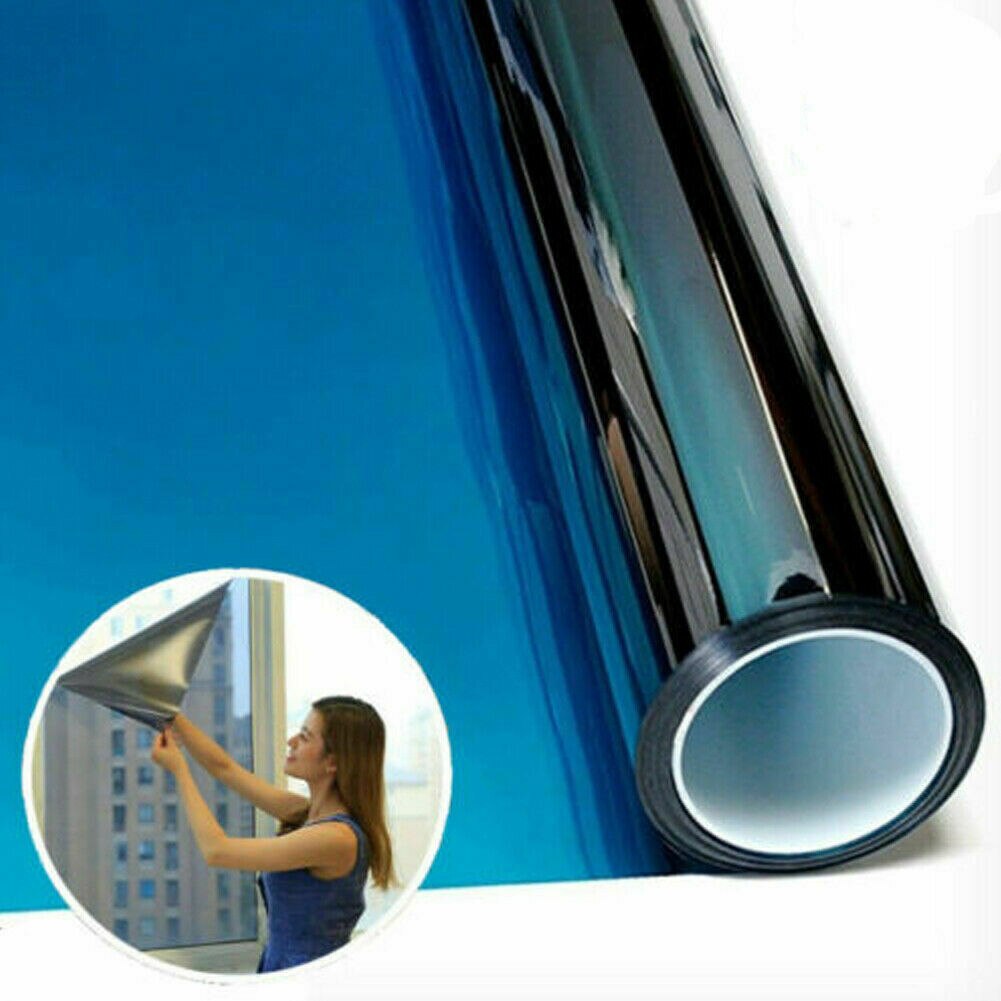 60/45 x 200cm spejl solreflekterende btæt vinduesfilm envejs privatliv anti-uv varmestickers: Sølvblå / 45 x 200cm