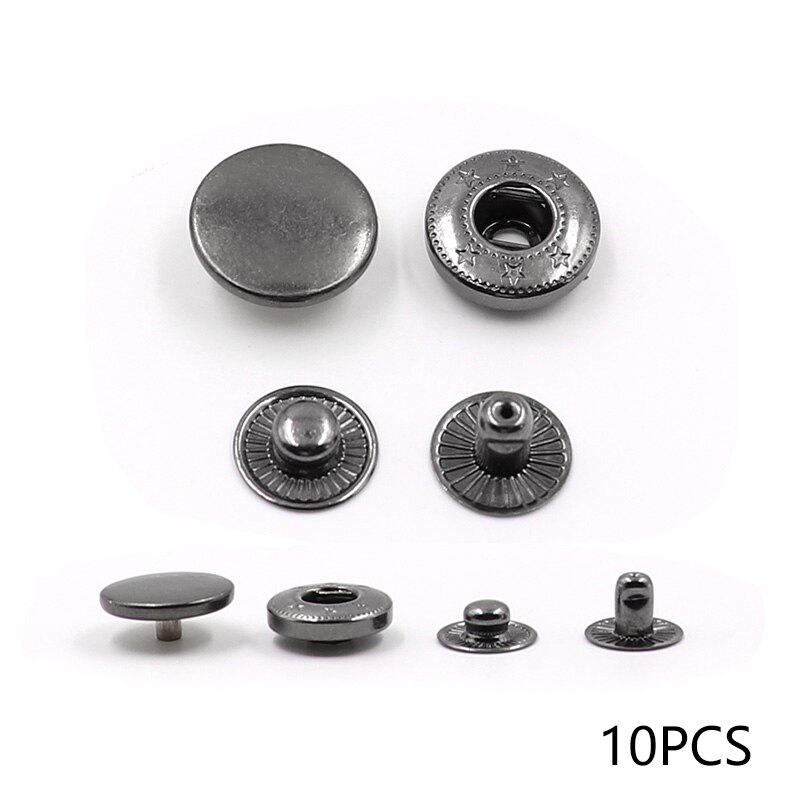 10 Sets 10-20mm Metall Kupfer Vier Schnalle Pack Druckknöpfen Nähen Taste Druckknöpfe Für Nähen Leder handwerk Kleidung Taschen