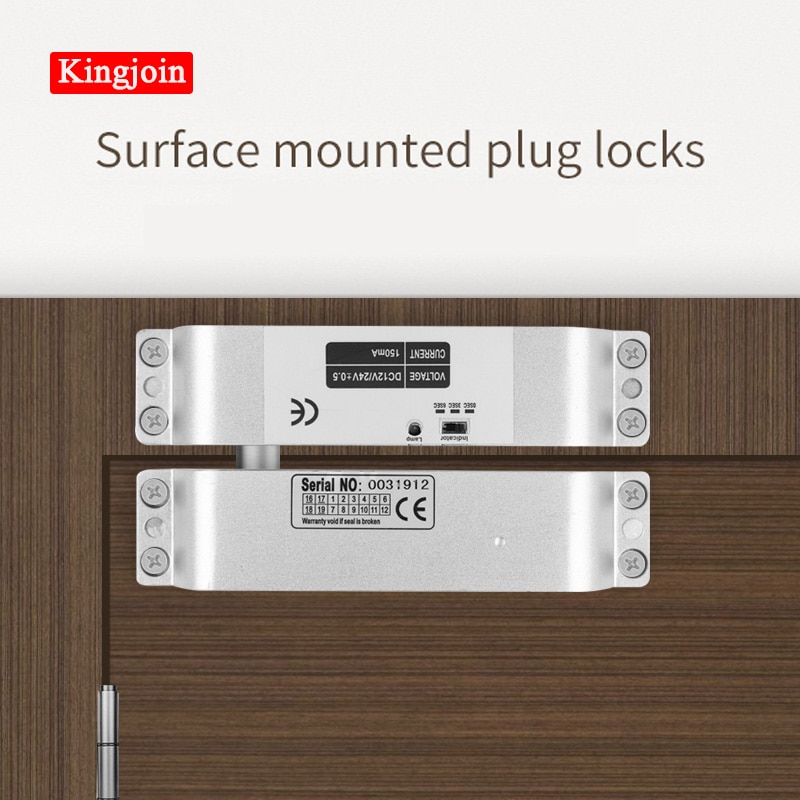 4 wire Wooden door Electric Bolt Door Lock DC 12V Magnetic Induction/Surface Mount Shear Lock 2,000lbs holding force