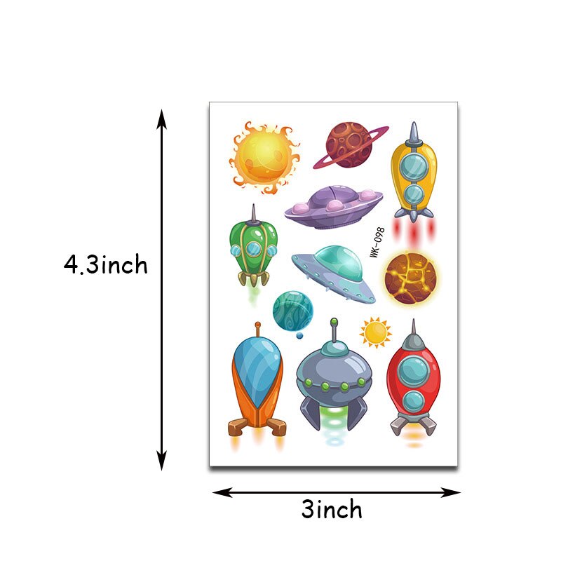 Astronaut Temporary Tattoos Stickers Boy Kids Universe Series Outer Space Birthday Party Favors Space Tattoos Decorations: 2