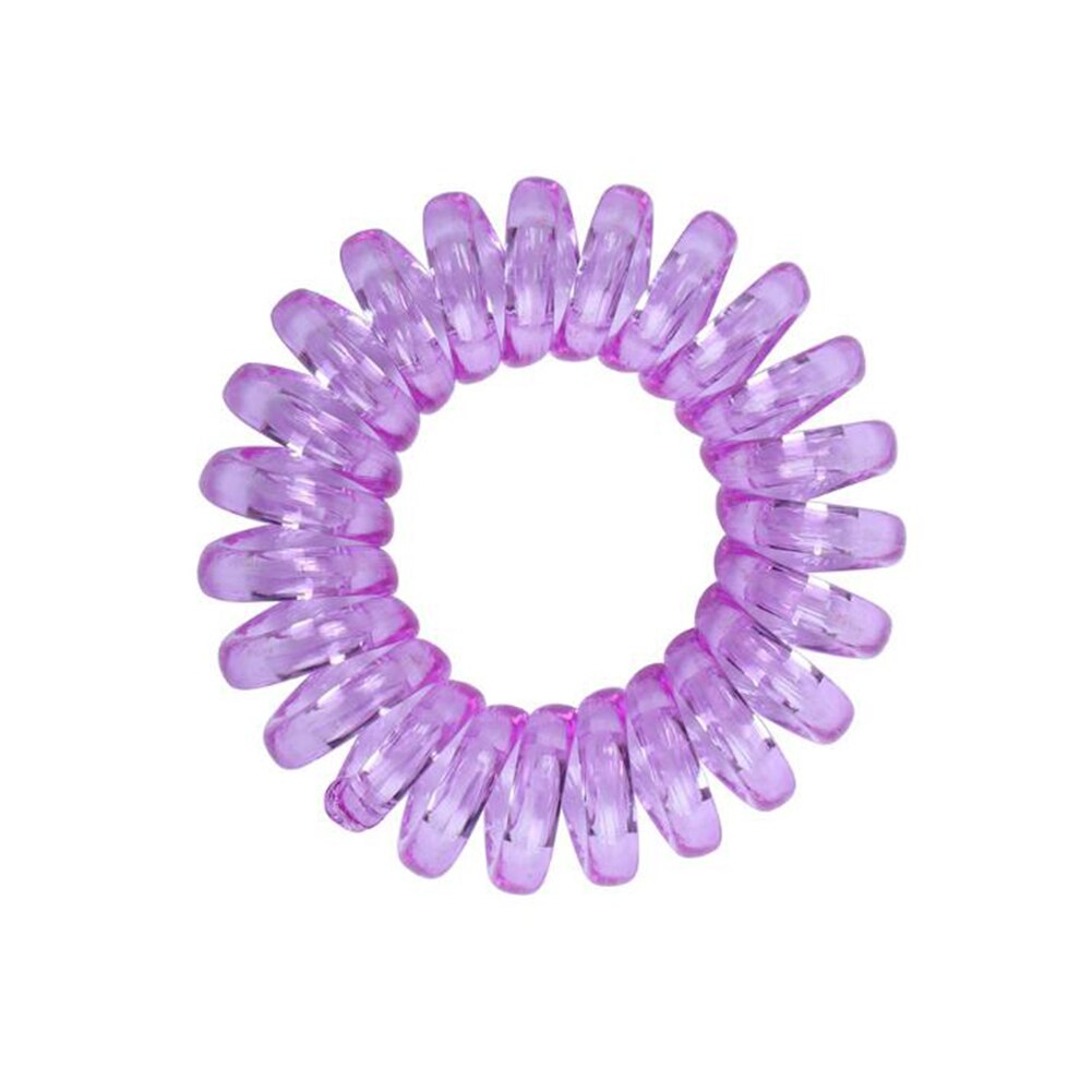 Bandeau élastique transparent pour cheveux, 1 pièce, pour femmes, en spirale, corde de téléphone, accessoires pour cheveux: Violet