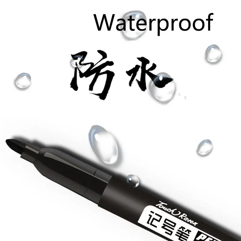 1,5 mm permanenter Farbmarkierungsstift, Zeichenmarker, auf Ölbasis, wasserfest, schwarze Tinte, Skizzenstifte, Schreibwaren, Kunst, Schulbedarf