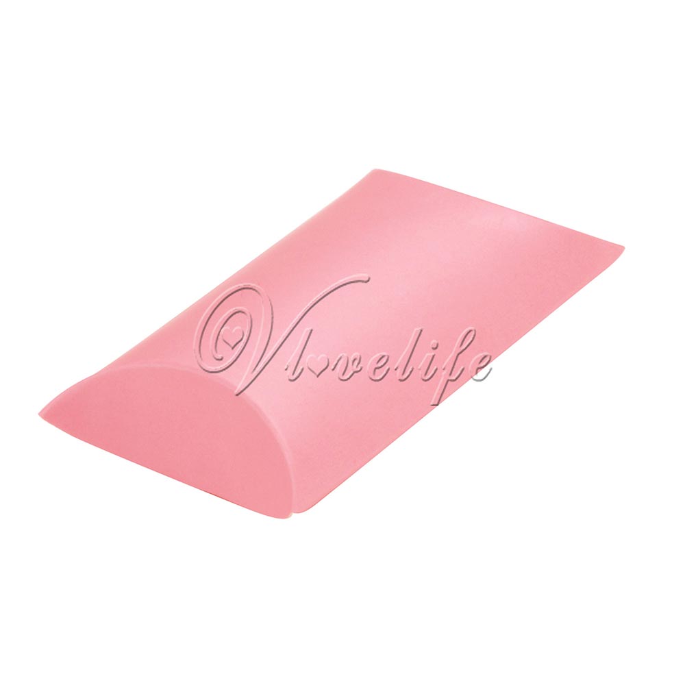 50 Stks/partij Stijl Kussen Vorm Doos Snoep Box Geschenkdoos Voor Wedding Party Favor Decor Karton/Pvc/bruin Kraft: pink