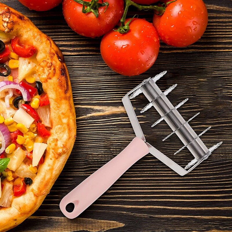 Praktische Pizza Cutter Edelstahl Pizza Rad Pizza Rolle 6 Räder Teig Cutter Küche Spielereien für Pizza Gebäck Kuchen