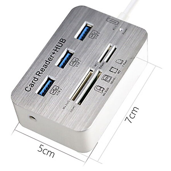 3.0 usb hub and Card Reader COMBO high speed hab with MS/SD/M2/TF and with 3 ports usb splitter for computer