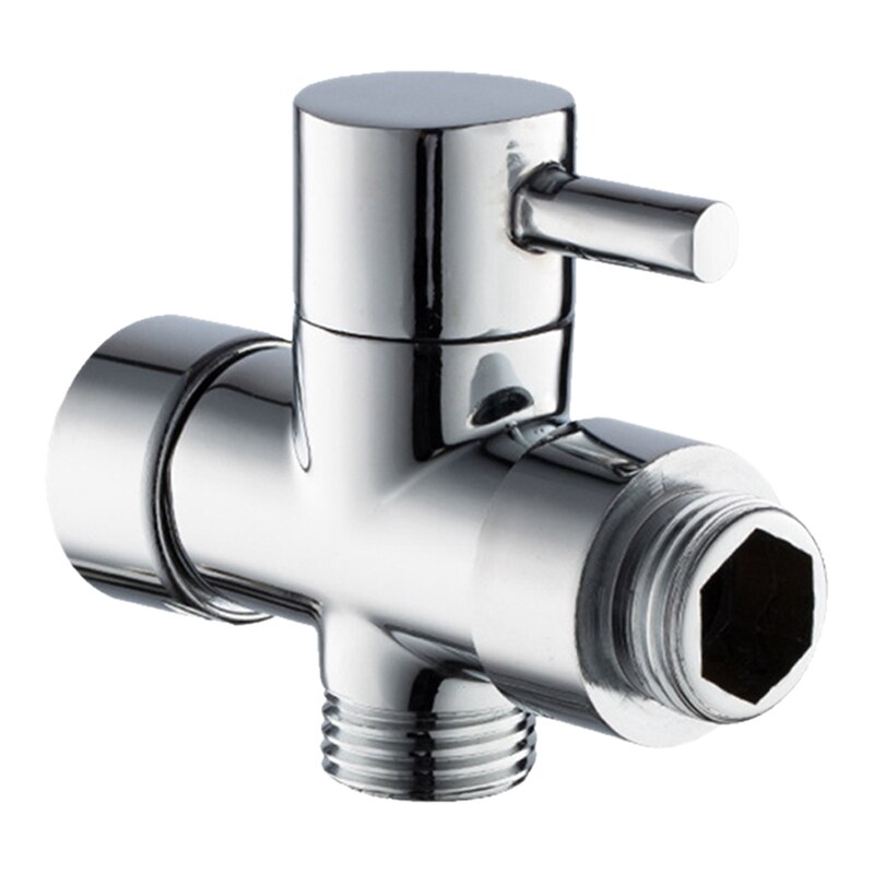 Three-Way Switch Diverter Durable One Inlet and Two Outlet Corner Valve Bathroom Toilet Shower Switch Valve