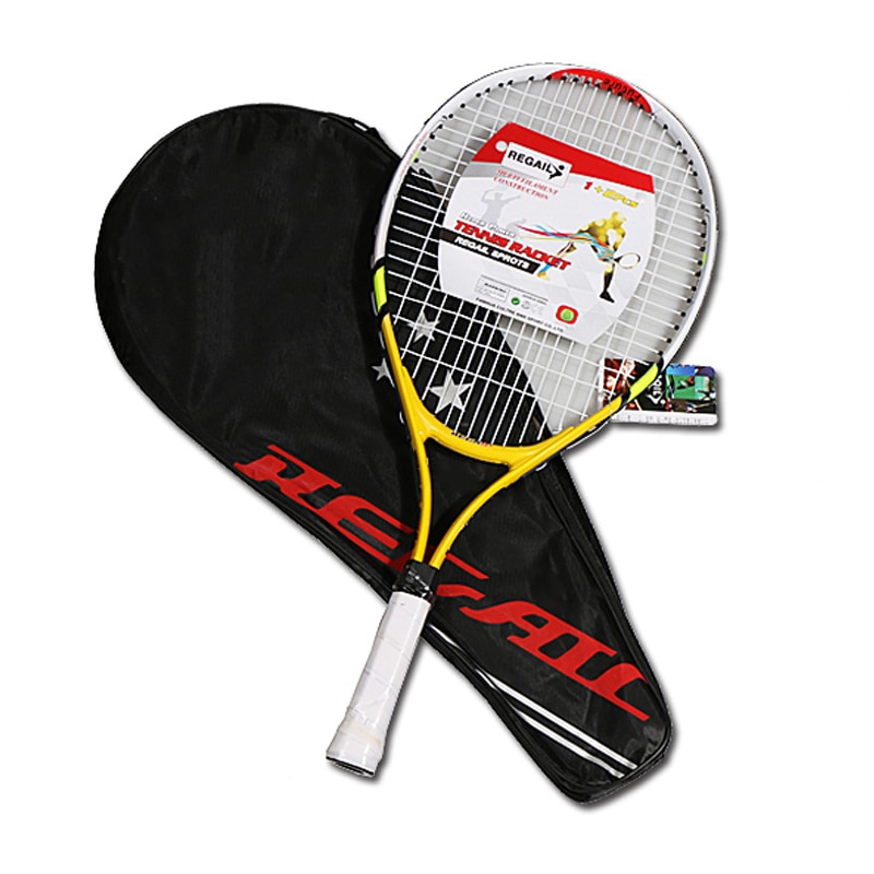 Kids Junior Kinderen Sports Racket Aluminium Pu Handvat Tennisracket Chidlren Beginners Met Draagtas: Yellow