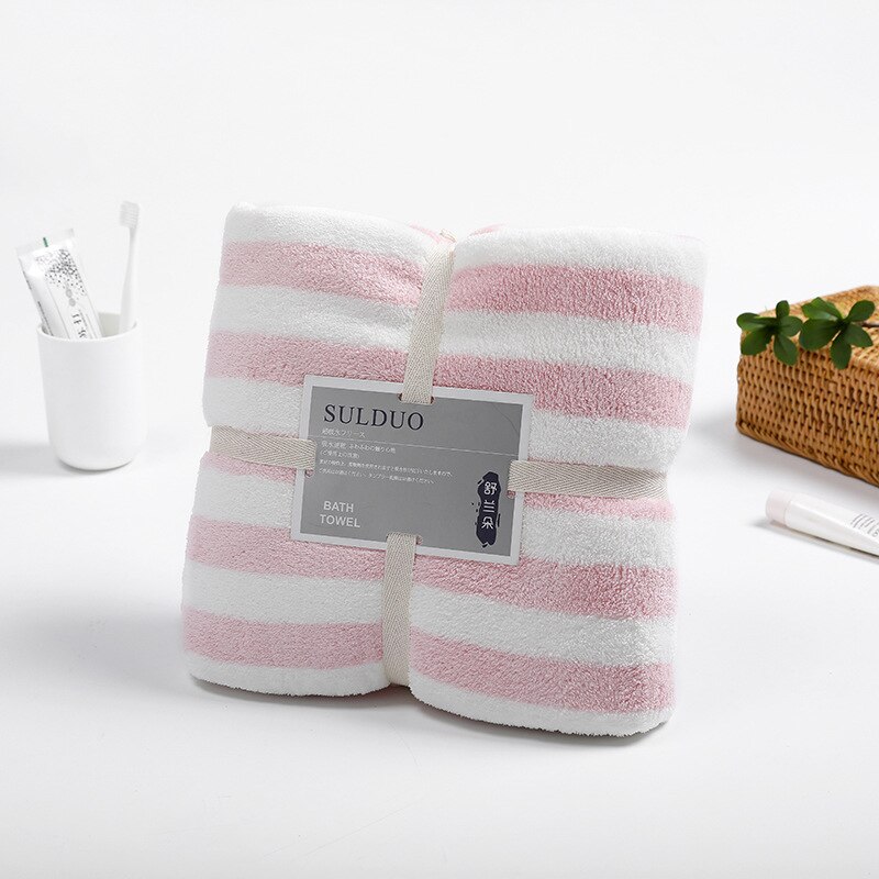 70X140Cm Thuis Textiel Handdoek Coral Fluwelen Badhanddoeken Voor Volwassen Zachte Absorberende Microfiber Stof Handdoek Wearable Bad handdoek: Pink