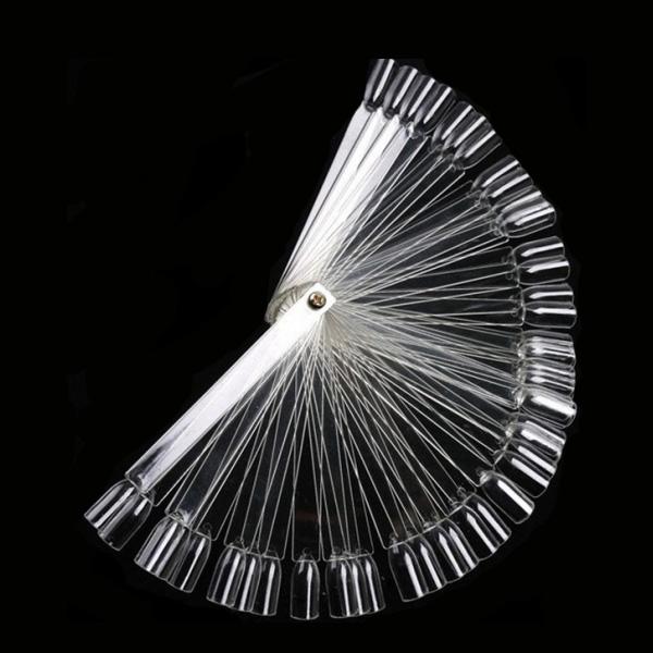 Goedkope DIY 50 stks/set Folding Fan Type Natuurlijke Kleurenpalet Van Nagellak Nagel Palet Display