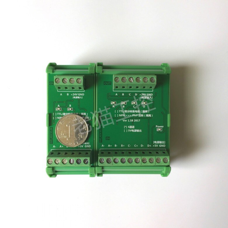 2/4 channel differential signal conversion Single-ended collector servo encoder 2MHz converter board with PLC fully compatible