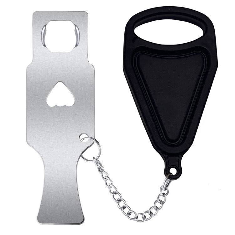 PP Metal Portable Safety Door Lock Replaces for Addalock Compatible for Travel Lock Anti Theft Security Privacy Hotel Home Room: Small Hole Black