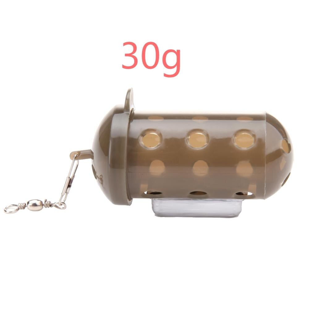 20/30/40/50/60g alimentador de carpas para Pesca de cebo jaula atraer pozo dispositivo/plomo de Pesca de alimentación a través de la jaula de la Caja: 30g