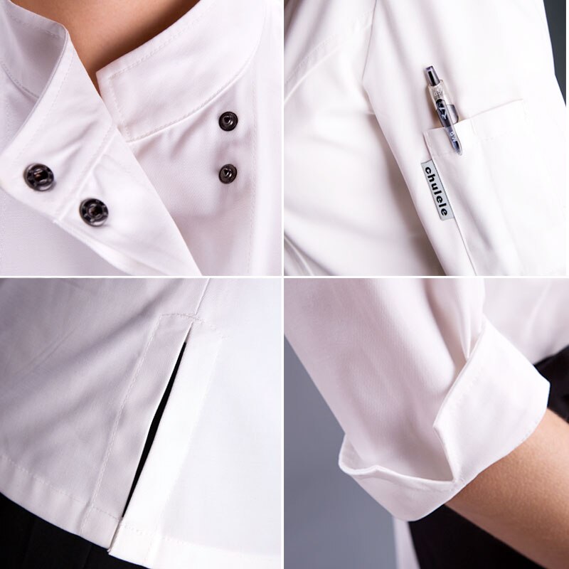 food chef kitchen jacket white Hotel Uniform summer restaurant Waiter Workwear Clothing women's kitchen jacket