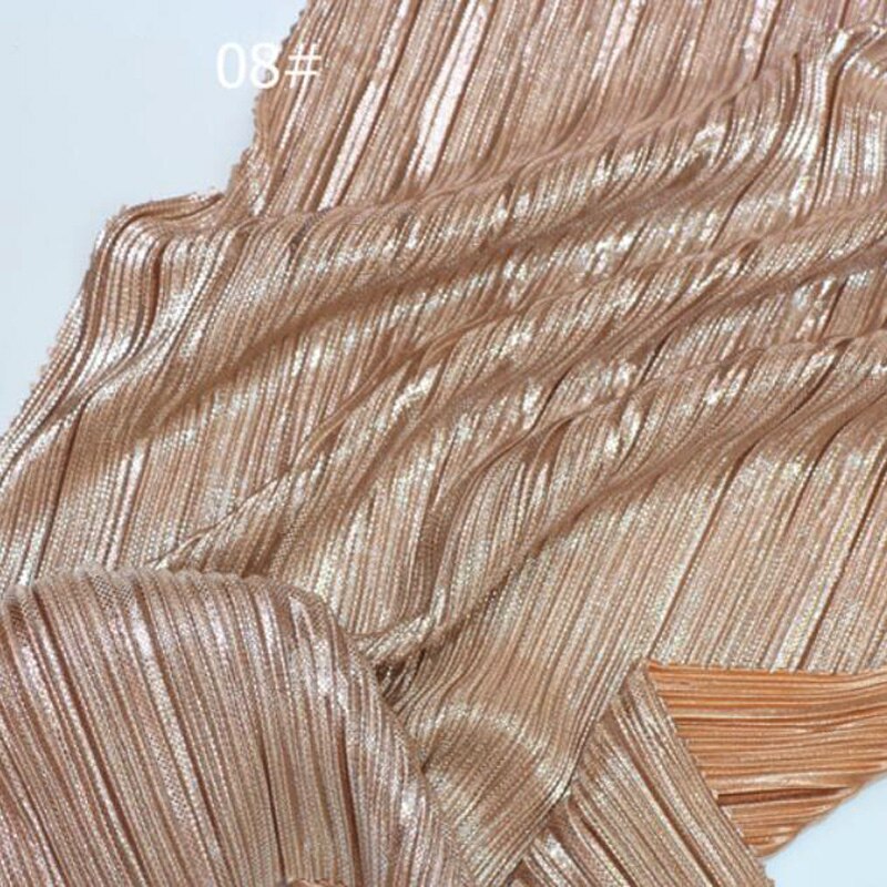 Sølv bronzerende nederdel stof knust satin skinnende stof plisseret materiale til stof diy kjole blankt materiale 1 yard