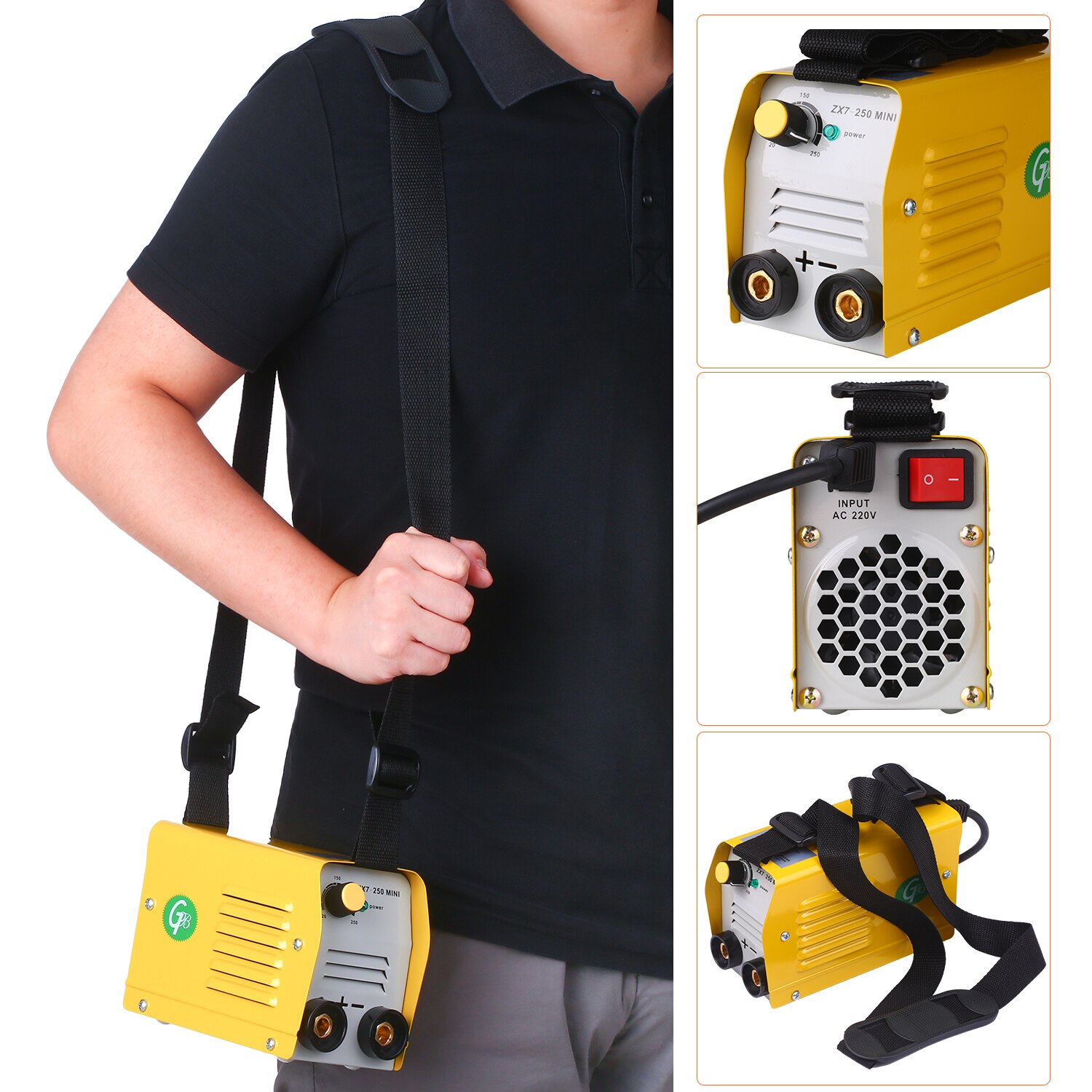 Arc 250Amps IGBT Welding equipment Portable Electric no-Stick for 2.5-3.2mm Rods for Electric Work with Safety Set