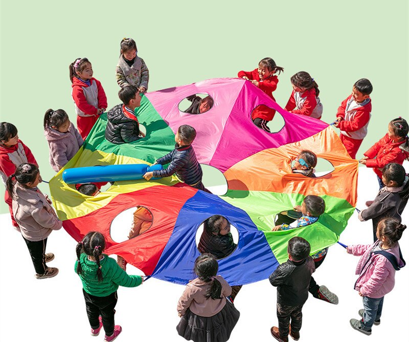 [Lustige] 2M/3M/4M/5M/6M Durchmesser Ich bin Freien spiel Schlag-a-Maulwurf Regenbogen Regenschirm Fallschirm Spielzeug springen-Sack Ballonfallschirm Spielen spiel matt spielzeug