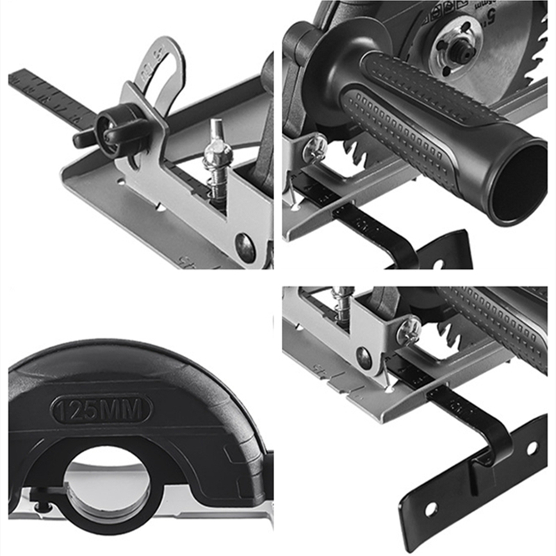 45° Adjustable Cutting Depth Positioning Bracket Angle Grinder Retrofit Cutting Machine Slotting Base For100-125MM Angle Grinder