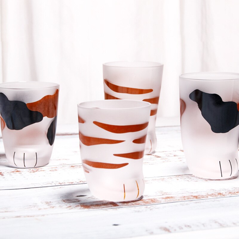 Animal Style Heat-resistant Glass Cat Paw Cup Foot Cup Wine Milk Cup Cat Leg Cute Water Coffee Mug Unleaded Drinkware 230-300ML