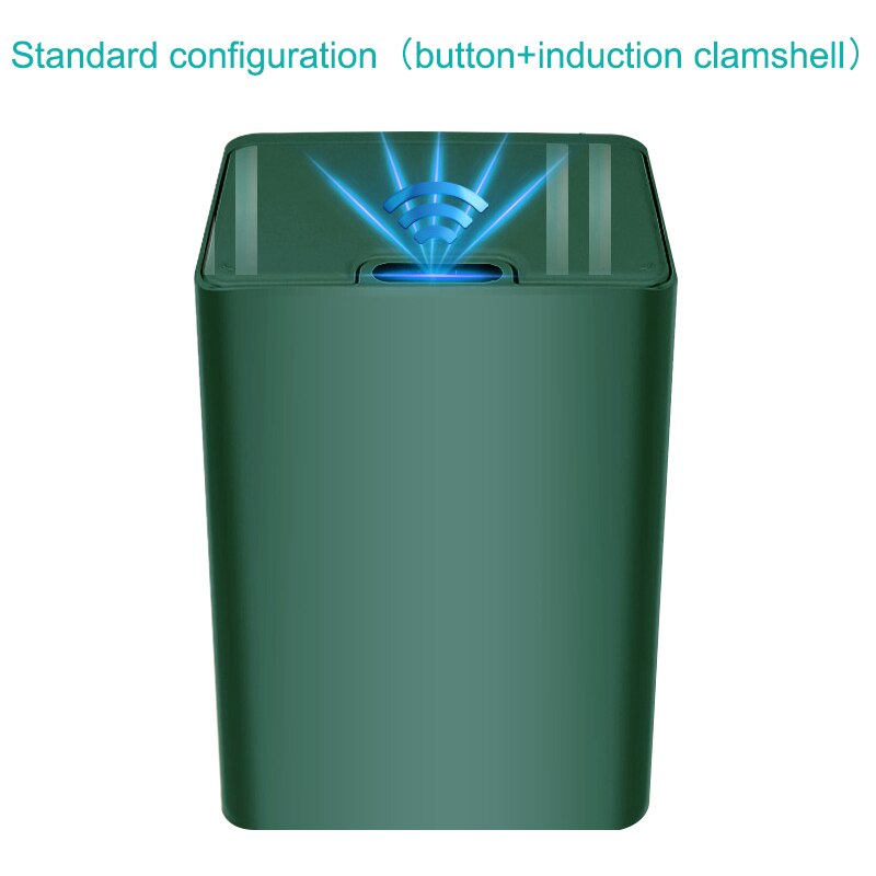 15L Smart Prullenbak, Automatische Elektrische Prullenbak Voor Keuken, Badkamer, Woonkamer, inductie Kick Usb Charger Prullenbak: 15L Green