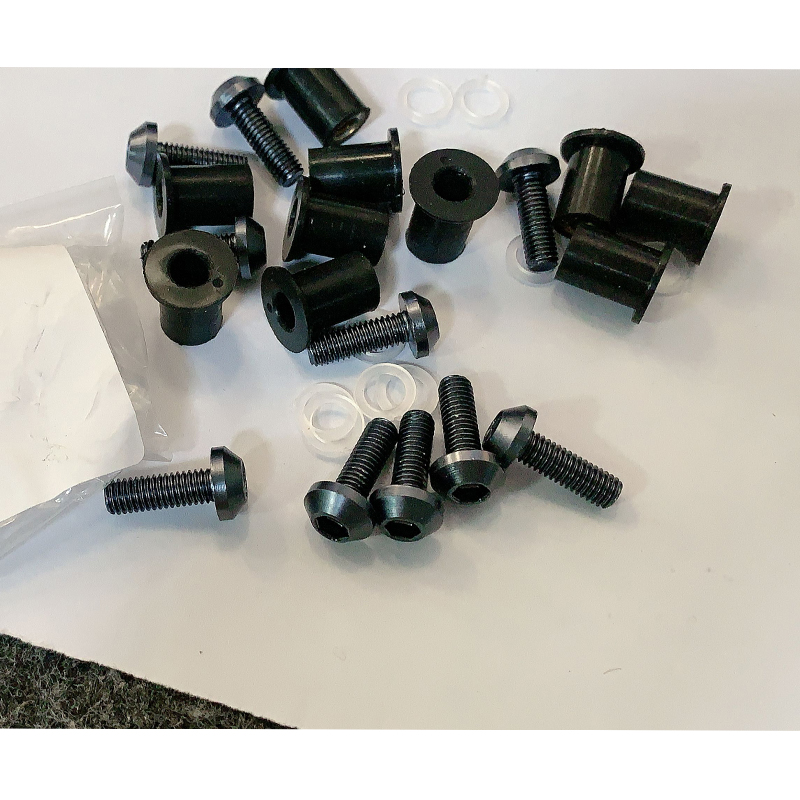 10 Uds. Tuercas universales de goma para motocicleta de 5mm/0,20 pulgadas, carenado de parabrisas, tornillos de aluminio anodizado para Moto