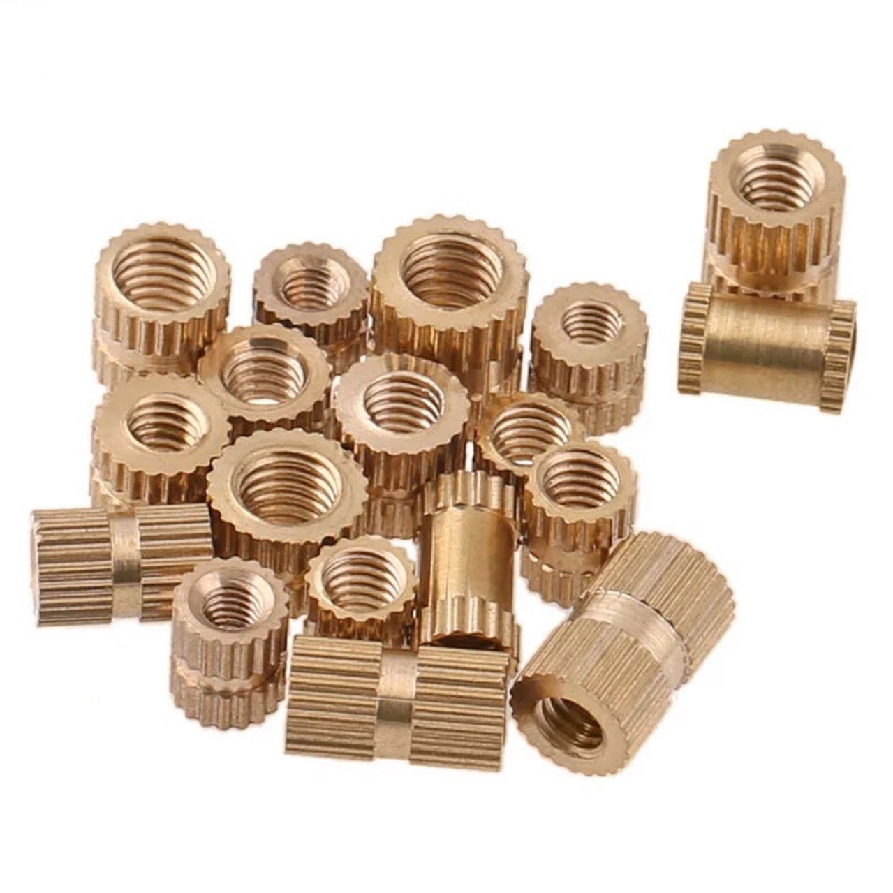 20-100pcs m1.4 M2 M2.5 M3 M4 M5 M6 M8 Braas insert nut Injection Molding Brass Knurled Thread Inserts Nuts