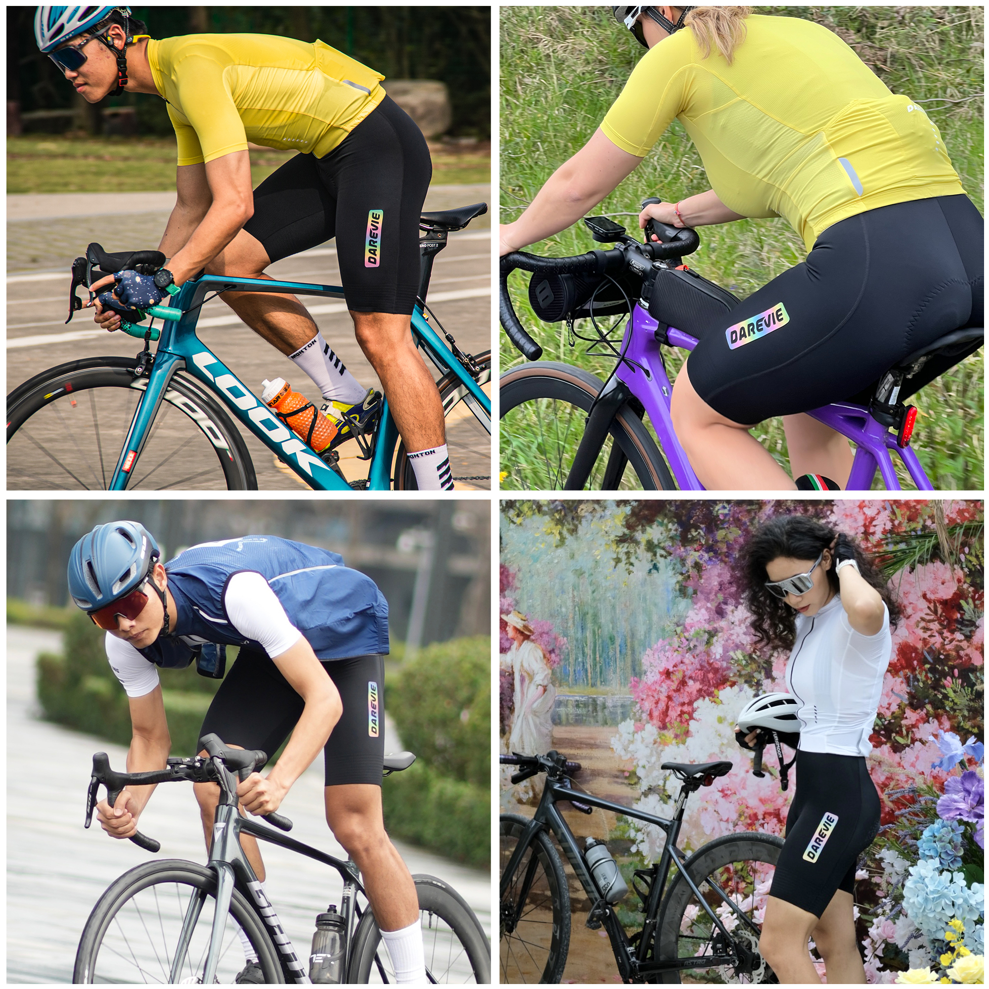 DAREVIE cuissard de cyclisme sans couture 4.0 italie élastique-interface Pad short de cyclisme diamant jambe pince hommes Bretelelle Shorts