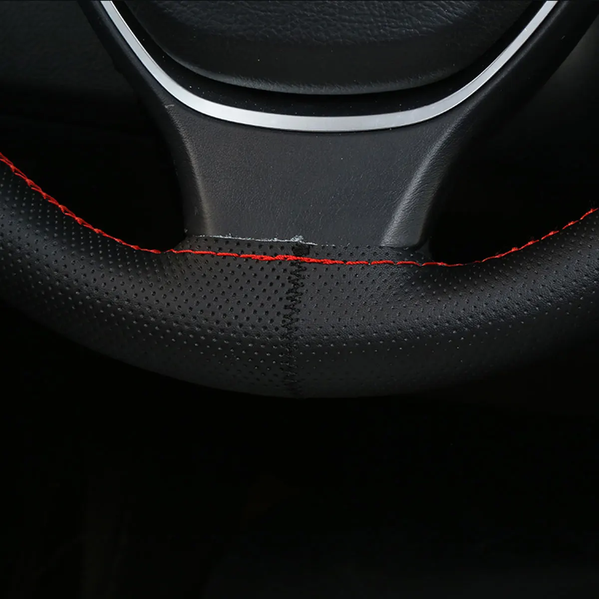 Auto lenkrad abdeckung Nadeln und Geflecht faden Kunstleder Auto abdeckungen Suite DIY Textur weiches Autozubehör 38cm
