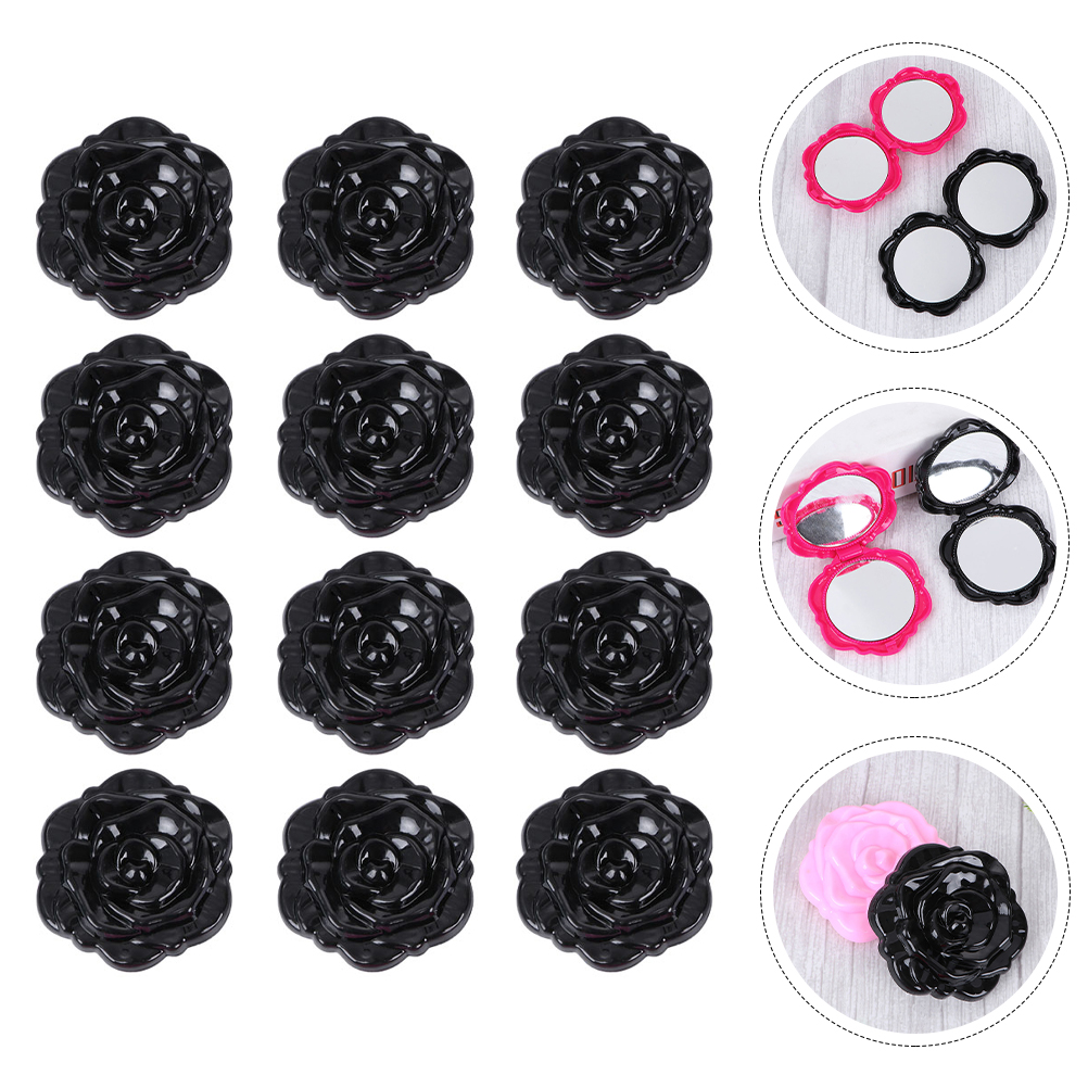 Espejos de maquillaje rosa para niñas, espejos compactos de bolsillo, de doble cara, , 12 Uds.