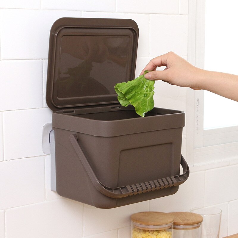 Garbage Box Dust Waste Bin Dual-use Storage Box Door Hanging Wall Mounted Debris Box Trash Bin Dustbin Gathering