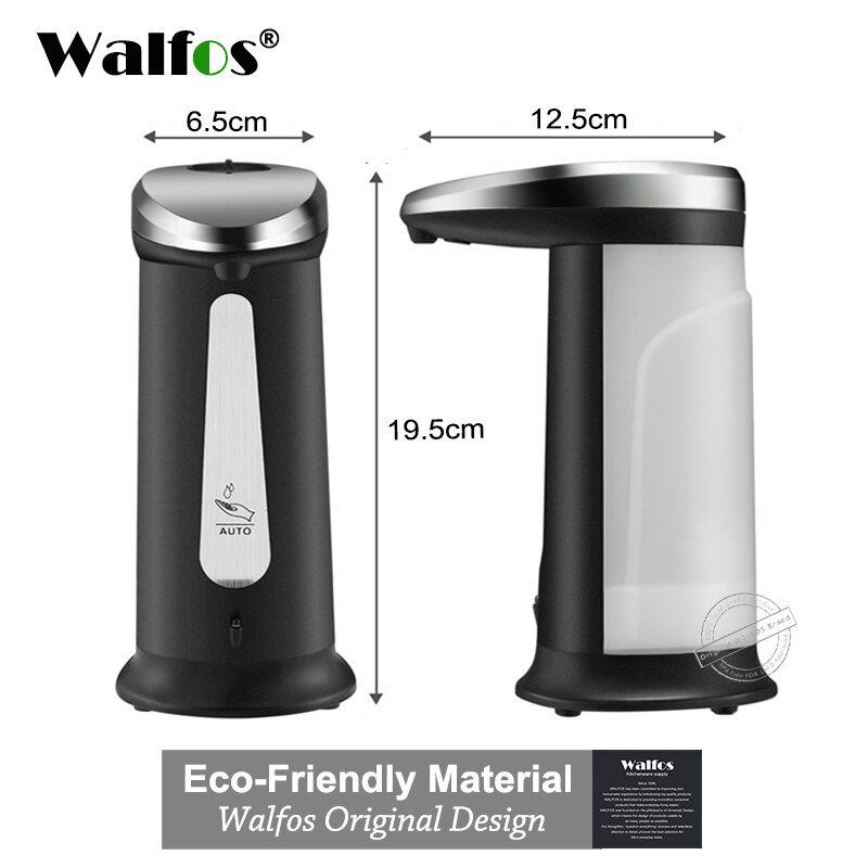 WALFOS 400Ml ABS Galvani Automatische Flüssigkeit Seife Spender Intelligente Sensor Touchless Sanitizer Dispensador für Küche Bad