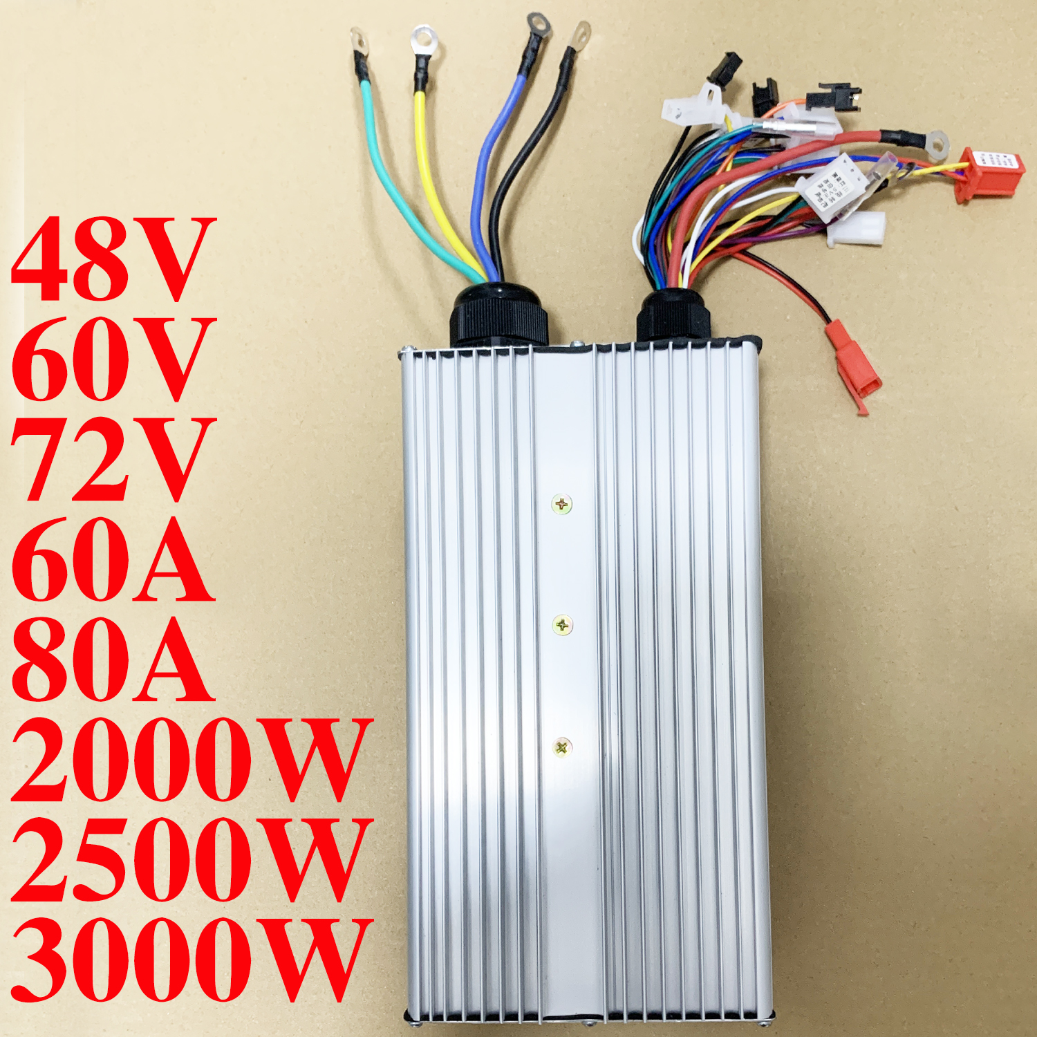 48V 60V 72V 84V 2000W 2500W 3000W Borstelloze Motor Controller 60-80A 18/24 MOSFET Dual Mode Controller voor E-Bike e-Motorfiets: Light Grey