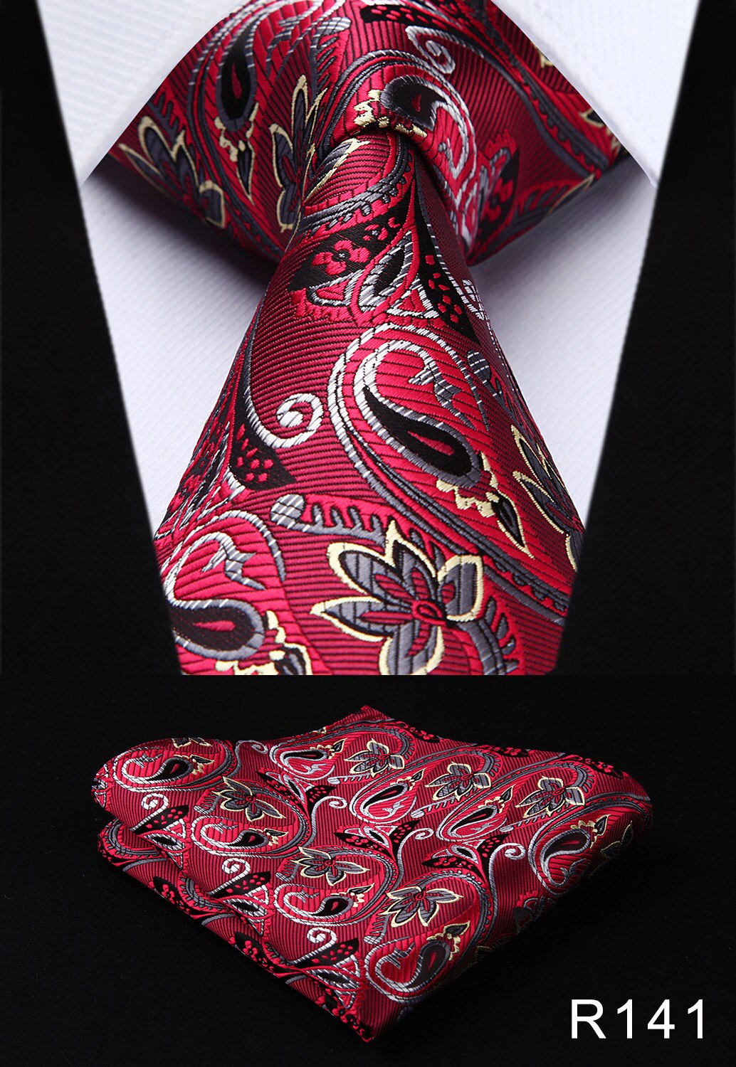 Paisley blume 3,4 "Seide Gewebt Hochzeit Männer Krawatte Krawatte Tasche Platz Klassische Partei Hochzeit Herrenmode Taschentuch einstellen # RF4: R141