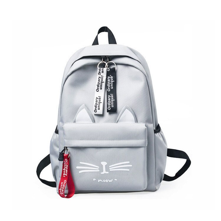 Nouveaux enfants sac à dos filles garçon enfants adolescents étudiant école sacs à dos pour fille mignon chat oreille sac à dos Cartable Cartable Enfant: 6835-Gray