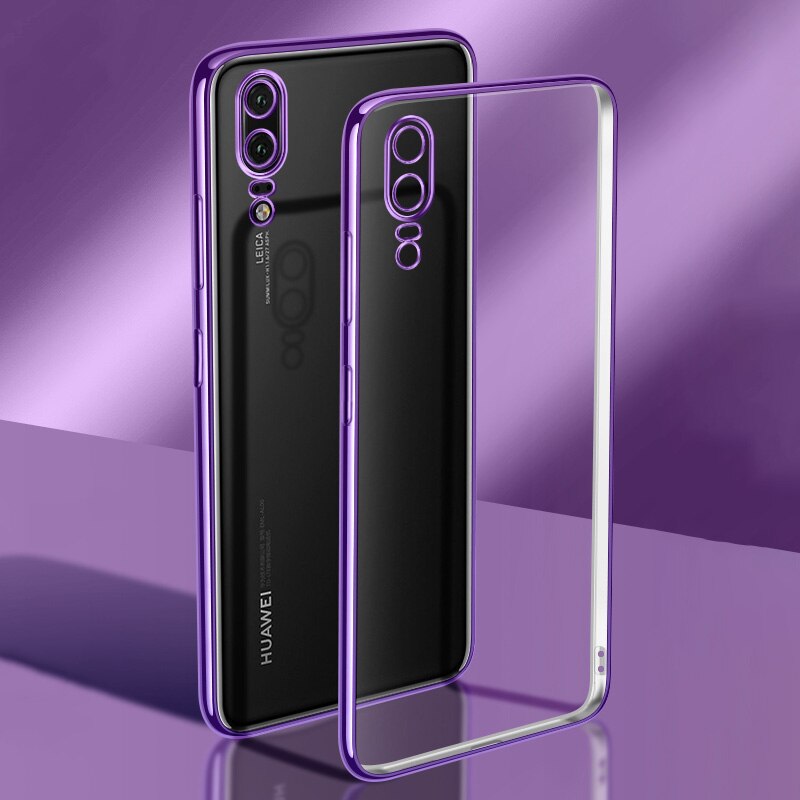 Kameraschützende silikon-handyhülle für huawei  p20 Profi/  p20 Profi, weiche, klare, ultradünne rückseite, transparentes, schlankes tpu: P20 profis / Lila
