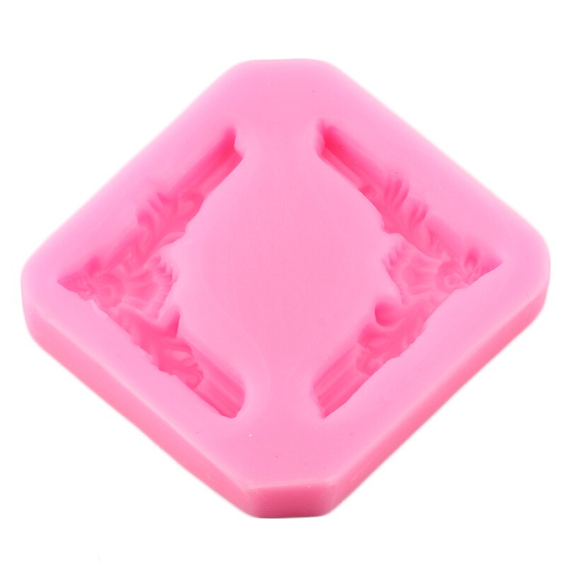 Moule en Silicone avec support d&#39;angle, style Baroque, Relief, bordure de gâteau, Fondant, outils de décoration, bonbons, résine, argile, chocolat, moules à gomme