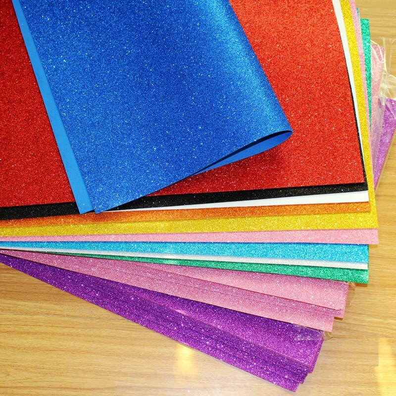 40cm * 60cm eva espuma papel artesanal glitter ouro esponja diy artesanato material multicor flor prop festa de natal papel