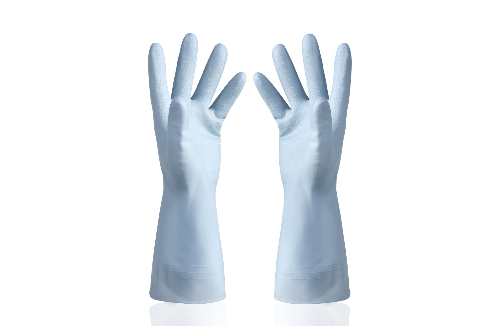 Guantes de látex de goma para lavar platos para mujer, finos, impermeables y duraderos, para limpieza de tareas domésticas, ropa de lavandería para el hogar: blue / L
