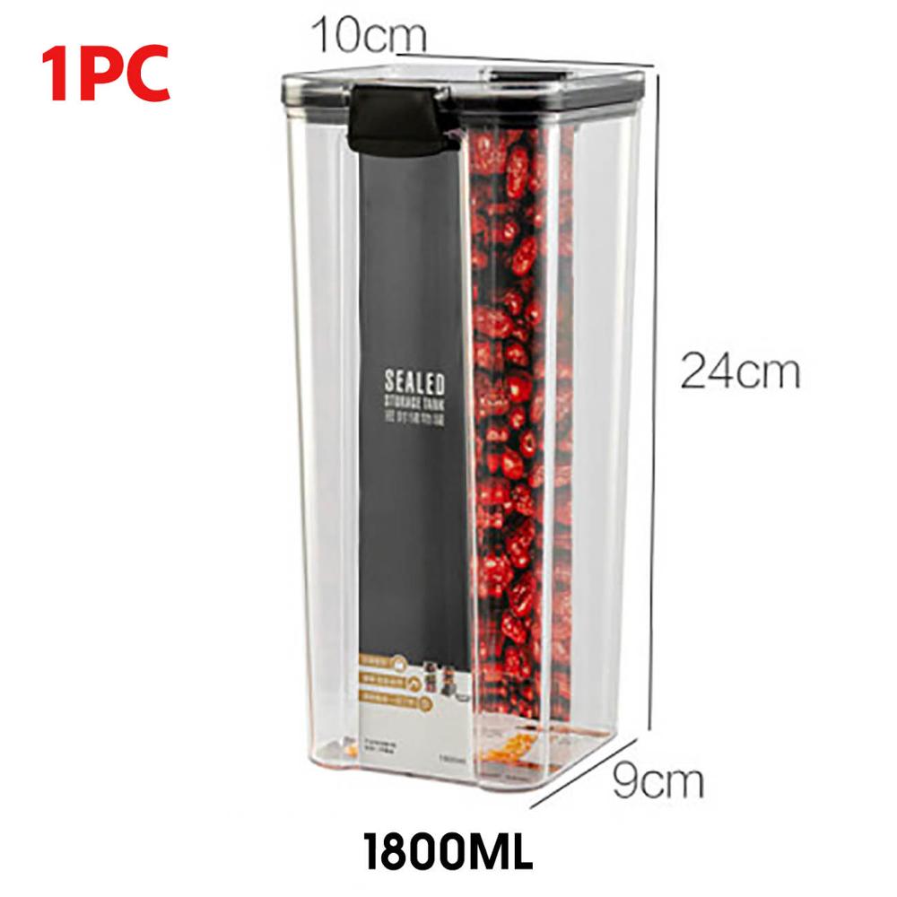 700/1300/1800ML Food Storage Container Plastic Kitchen Refrigerator Noodle Box Multigrain Storage Tank Transparent Sealed Cans: 1800ml