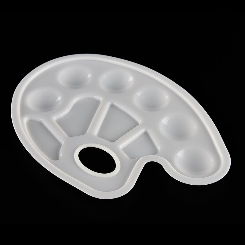 1PC Art Paint Plastic Drawing Tray Color Palette For Oil Watercolour White Painting Pallet 10 Wells With Thumb Hole