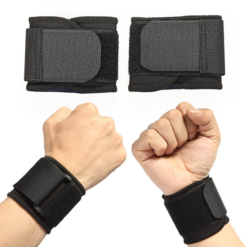 2Pcs Wraps Bandage Voor Badminton Tennis Gewichtheffen Polssteun Sport Training Oefeningen Hand Brace Strap: WHITE
