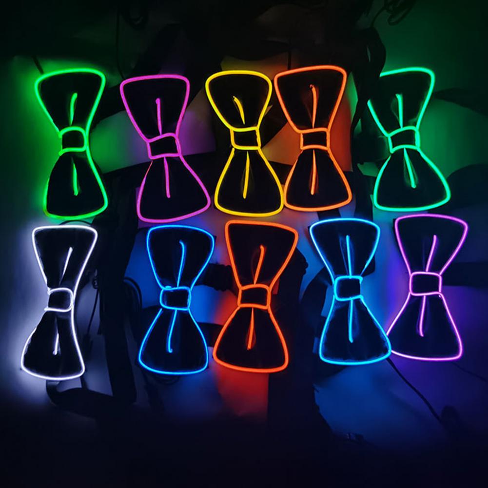 LED-Fliege, leuchtende blinkende Krawatte, Geburtstagsfeier, Hochzeit, Weihnachten, Dekoration, Halloween, Cosplay, verschiedene Lichtmodi, Fliege