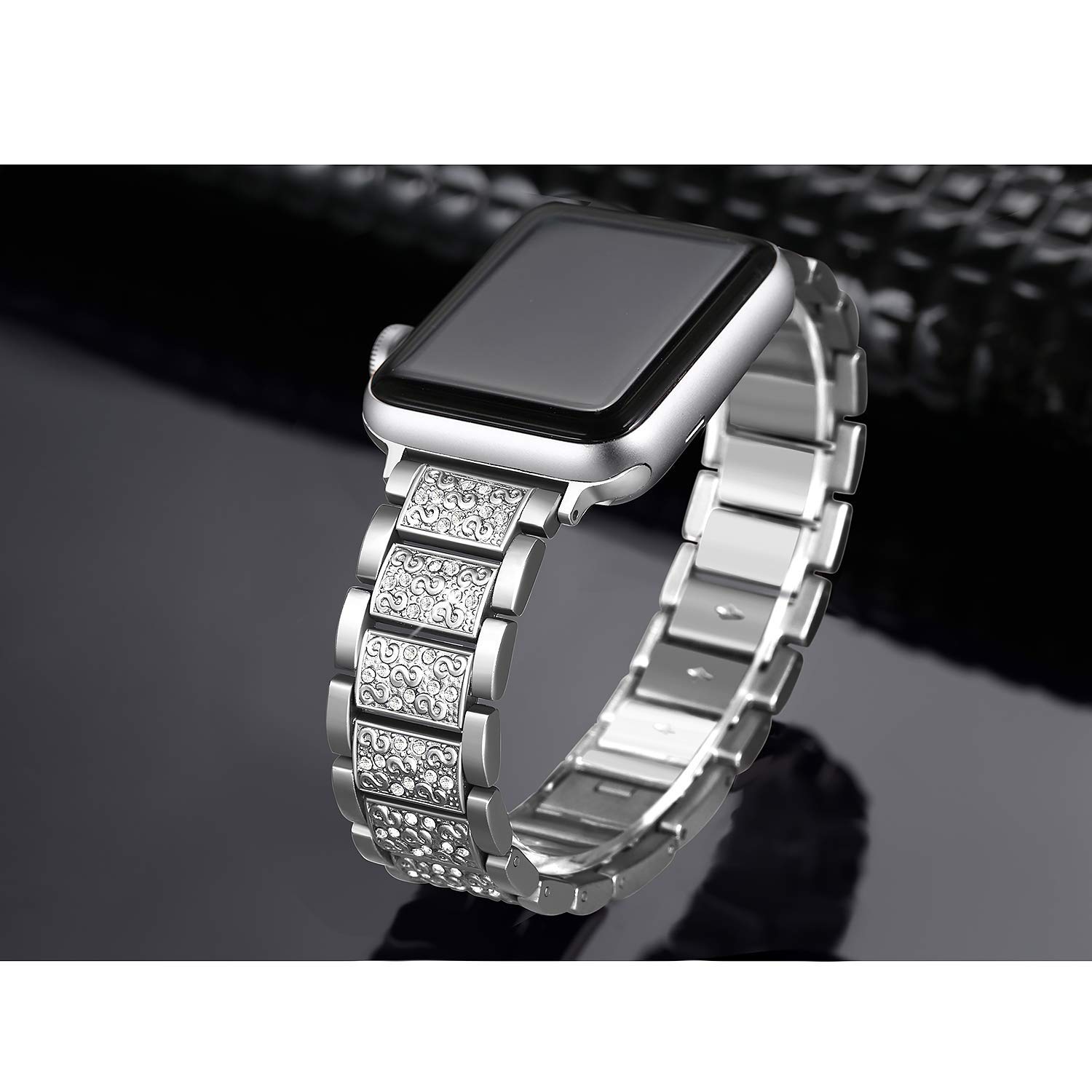 Bracelet en diamant scintillant pour Apple Watch Ultra 2 49mm, 46mm 40mm 45mm 44mm 41mm 42mm pour Iwatch série 10 9 8 7 6, Bracelet pour femmes