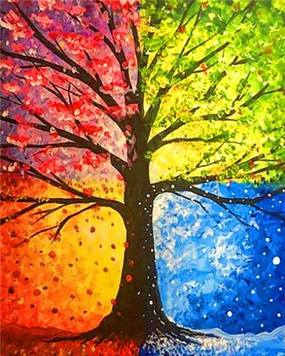 Evershine peinture par numéros arbre dessin art coloriage par numéros paysage peinture à la main ensemble mural: Tailles -998