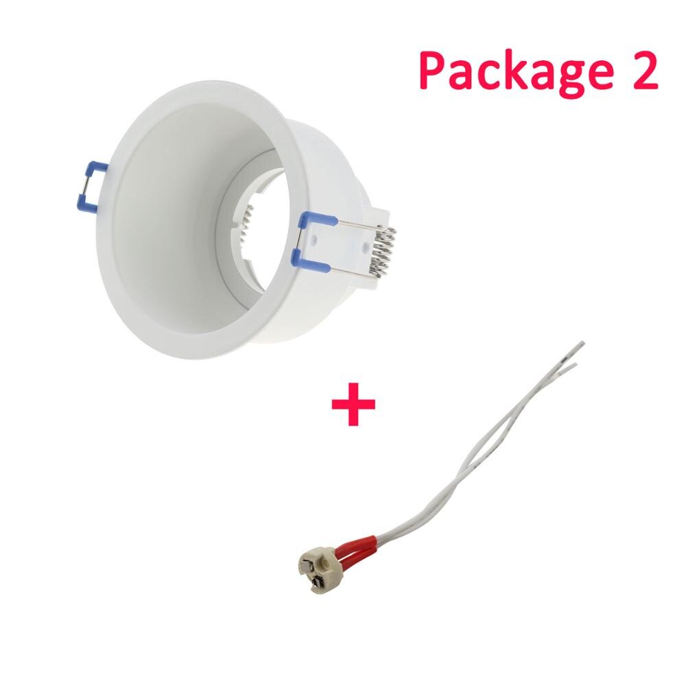 Geen Verstelbare Plafond Lamp Houder Bases Halogeen Licht Beugel Cup Aluminium Led Downlight GU10 MR16 Spot Light Bulb Lamp Houders: package 2