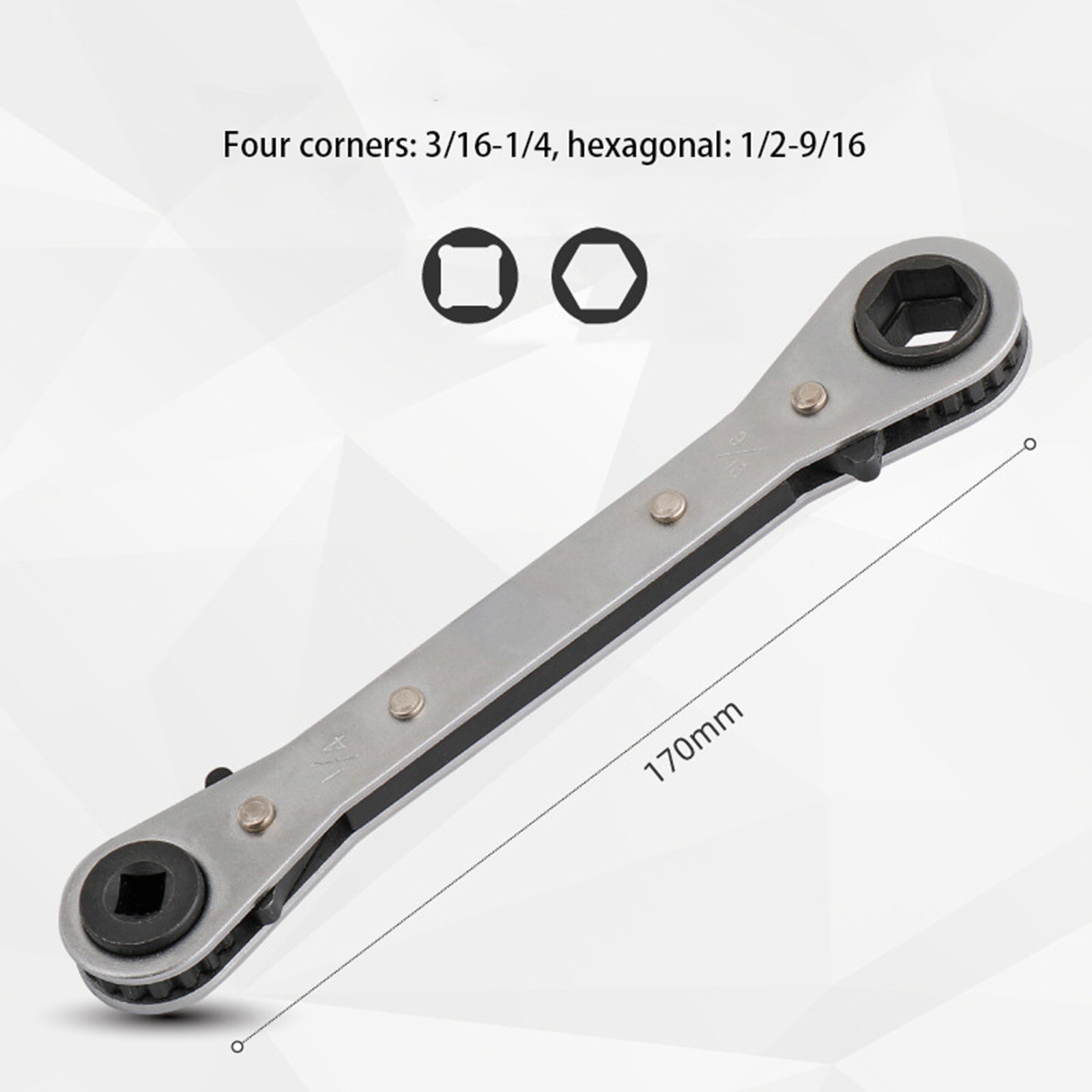 Spanner Spanners Ratchet Wrench Double-Ended Wrench Squares Hexagon Hand Tools Air Conditioner Refrigeration Ratchet Spanners: Black