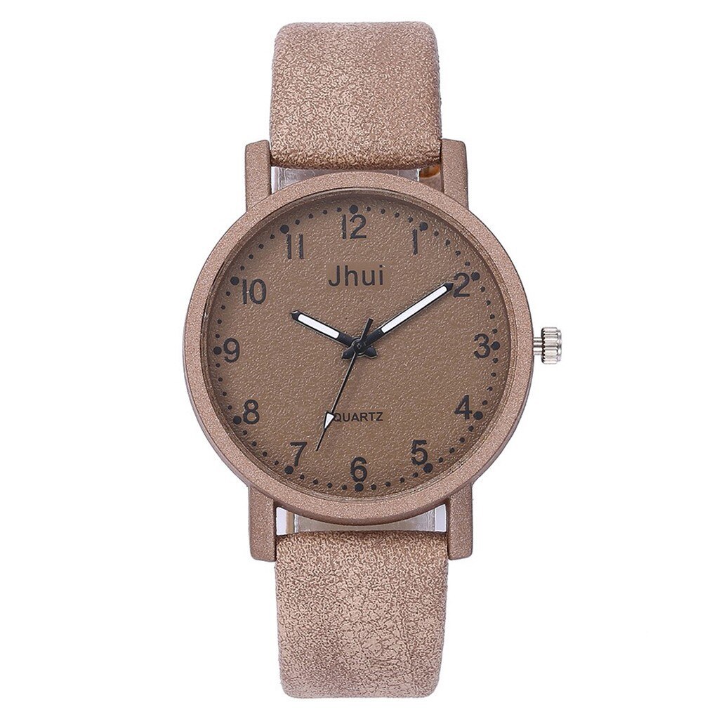 Women's Watch Jhui Casual Male Female Quartz Men Watches Leather Band Bracelet Analog Wrist Ladies Girls Clock: E